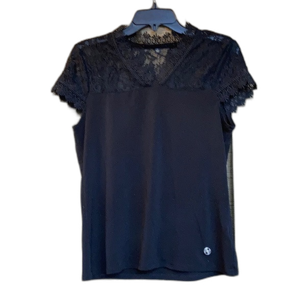 Adrienne Vittadini black short sleeve top - Picture 1 of 6